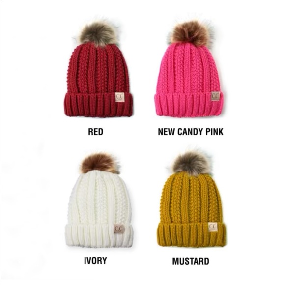 C.C. Fur Lined Pom Beanie - Picture 8 of 11